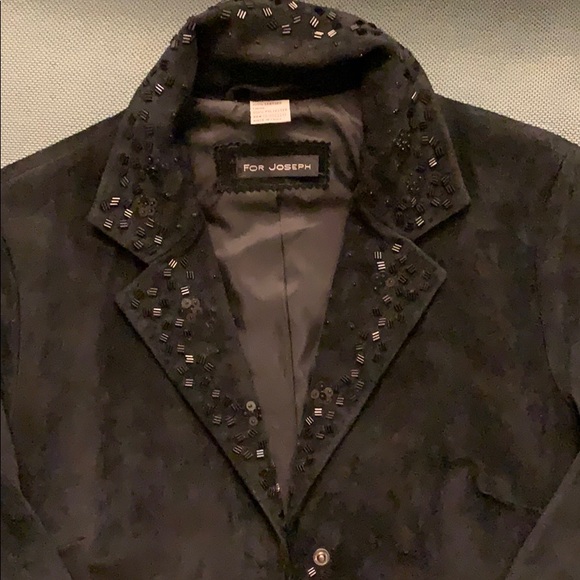 Suede leather black jacket with bits ornaments - Picture 2 of 4